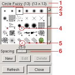 GIMP Brushes Dialog